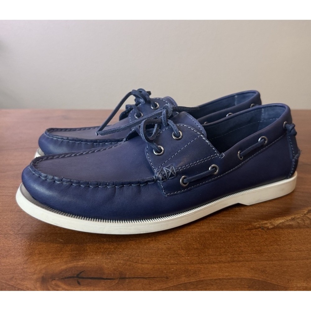 Polo Ralph Lauren Merton Boat Shoes Brown Leather Mens Size 9D Deck Loafers $159